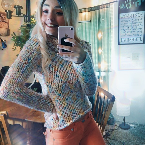 Vintage Sweaters - Vintage pastel rainbow sweater